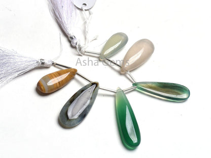 Mix Gemstone Smooth Pear Beads,13x30-16x38 mm Multi Color Stone Plain Teardrop Side Drill Loose Beads, Disco Pears Beads Jewelry Handicraft