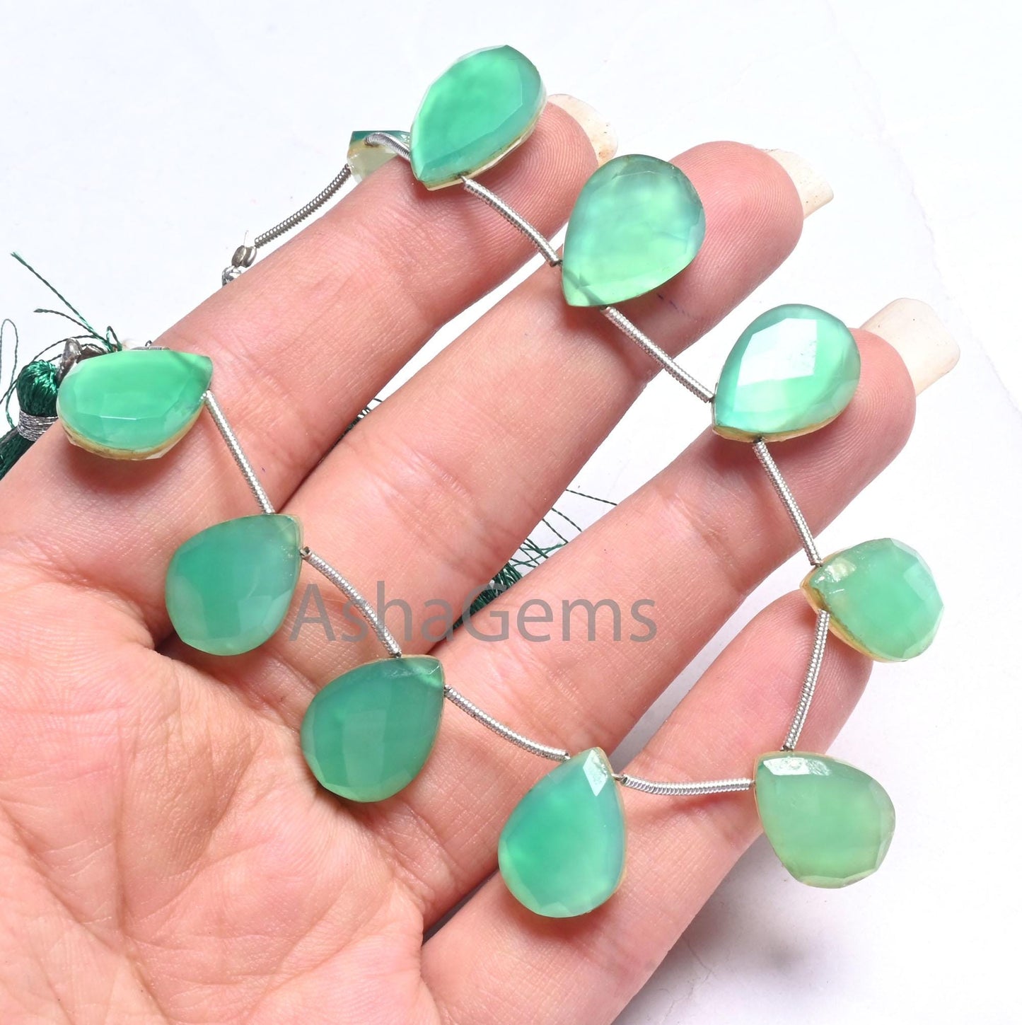 12-16 mm Beautiful Quartz Green Onyx Doublet Pear Shape Faceted Beads,7" Strand Crystal Doublet Teardrop Handmade Gemstone Bead Jewelry SALE