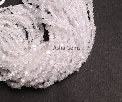 Natural Herkimer Diamond Unshape Tiny Nugget Gemstone Beads,4-6mm White Diamond Quartz Polish Raw Rough Center Drill Bead Jewelry Craft SALE