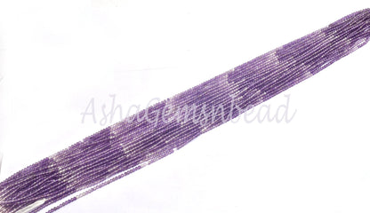 Beautiful African Amethyst Faceted Rondelle Shape Beads,13" Strand,2.5 mm, Natural Purple Amethyst Machine Cut Beads, Amethyst Shaded Beads