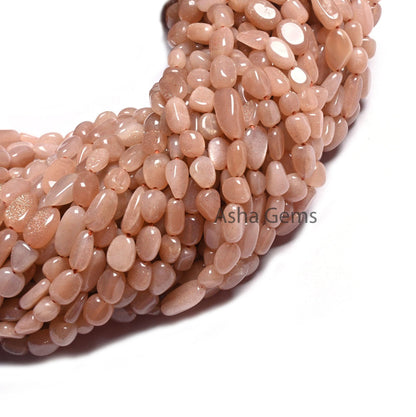 Fine Peach Moonstone Smooth Nugget Tiny Gemstone Loose Beads,4.5-9.5 mm Pink Moonstone Plain Handmade Uneven Tumble Bead Jewelry making SALE (AG 22276)