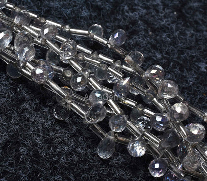 Beautiful crystal Mystic coated Faceted Drops Shape Beads Crystal Quartz Drops Briolette beads, Crystal coated Teardrop Beads Jewelry Crafts