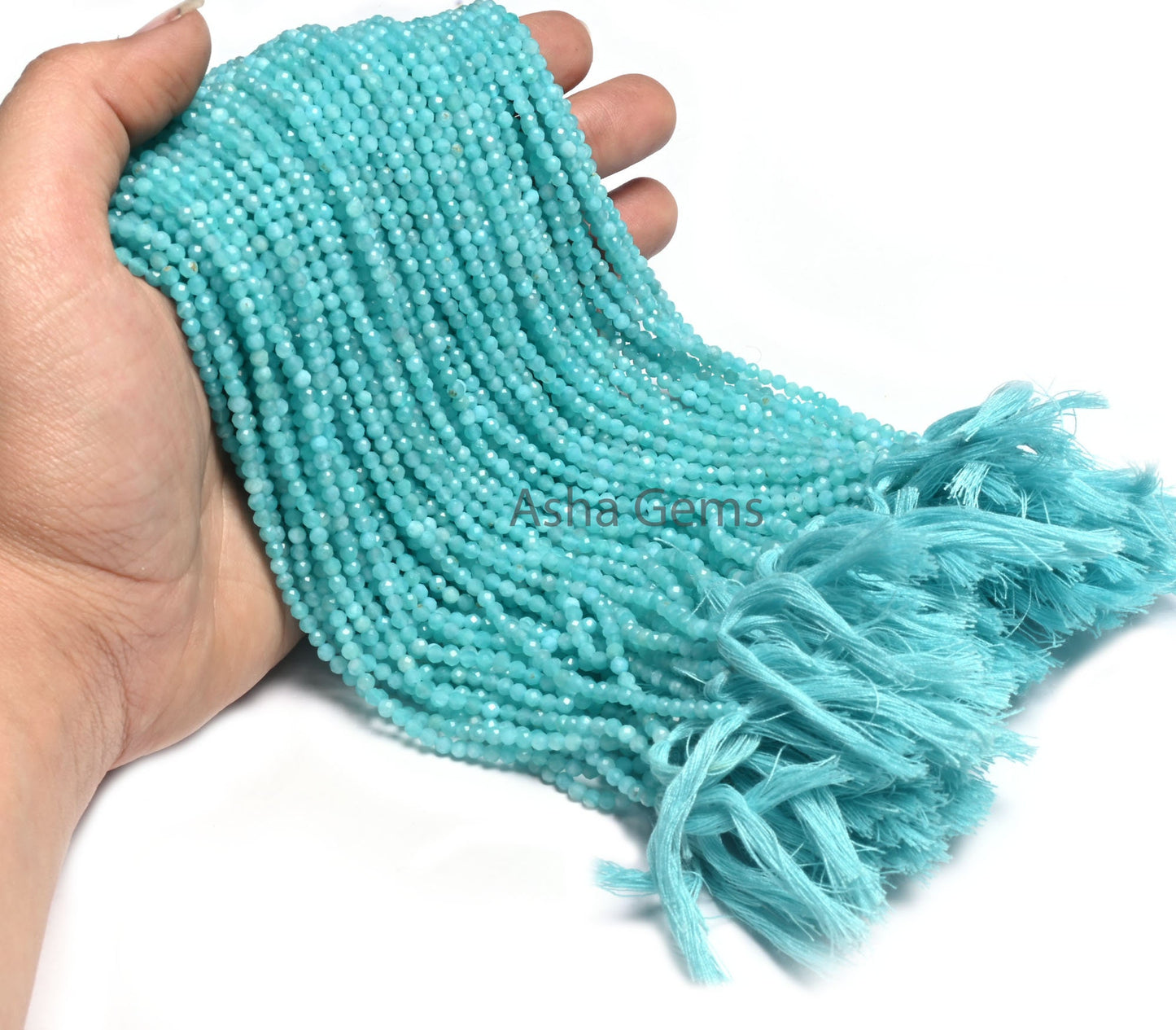 AAA Quality Peruvian Amazonite Micro Cut faceted Rondelle Beads,3 mm Natural Blue Amazonite Machine Cut Gemstone Loose Beads Jewelry Makings