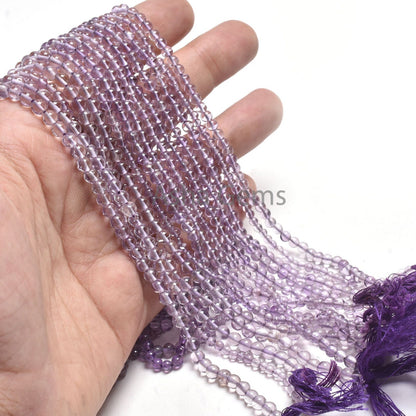 Light Purple Amethyst Smooth Round Shape Gemstone Beads, Fine Brazil Amethyst Round Ball Beads, Blue Amethyst Bead Jewelry Making Craft SALE