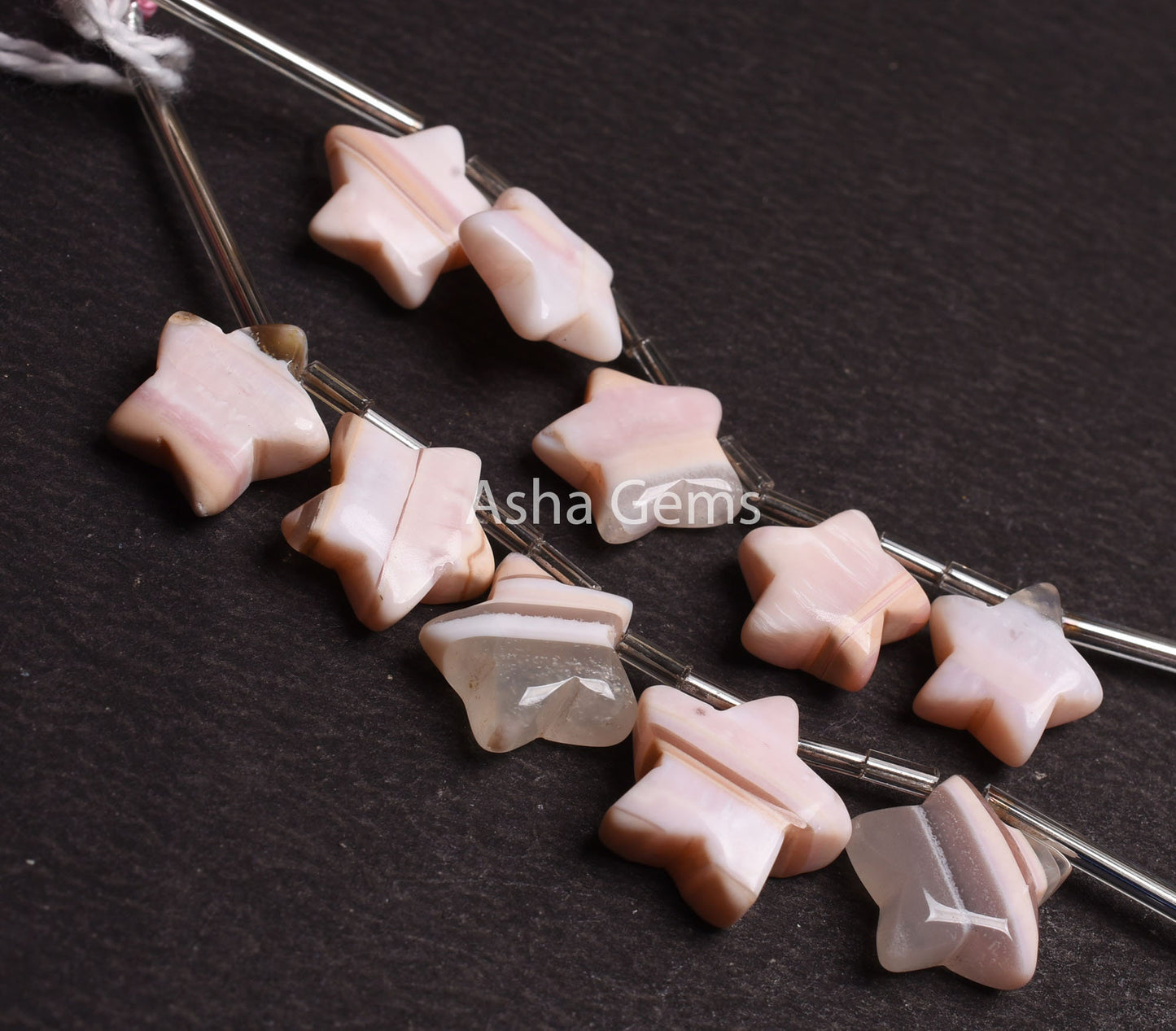 Beautiful Opal Fancy Star Shape Carving Beads, Boulder Pink Opal Smooth Carved Star Gemstone Beads, Opal Side Drill Bead Jewelry Making SALE