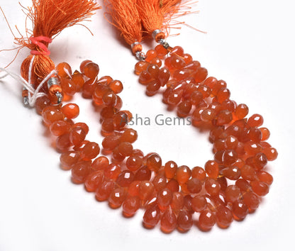 AAA Quality carnelian Faceted Drops Shape Beads,6-10 mm Red Orange Carnelian Teardrop Side Drill Gemstone Beads, Carnelian bead Jewelry SALE