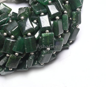 Beautiful dark Green Quartz Fancy Chicklet Handmade Beads, Fine Green Quartz Rectangle Shape Straight Drill Gemstone Loose Bead Jewelry SALE