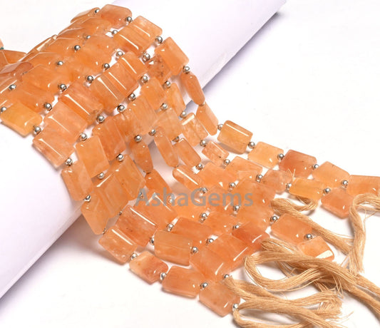 Fine Quality Aventurine Smooth Rectangle Shape Gemstone Loose Beads, natural Yellow Aventurine fancy Chicklet Handmade Beads Jewelry Crafts