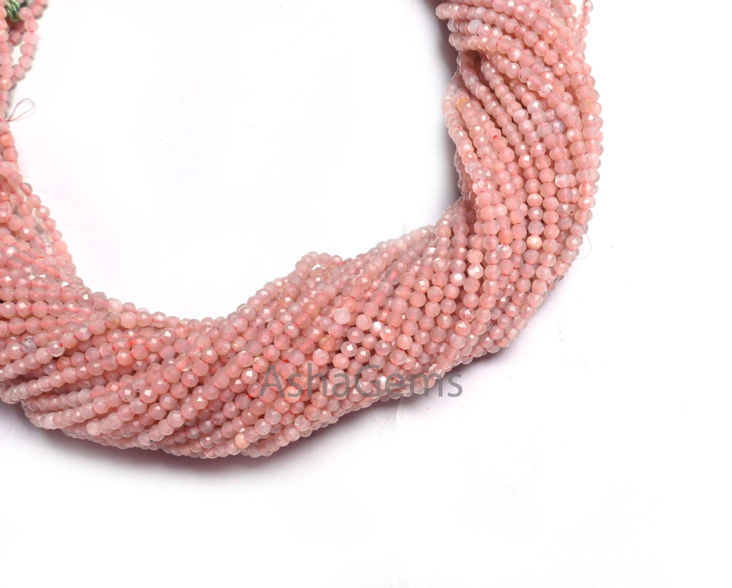 Beautiful Peach Moonstone Micro Cut Beads,2 mm Natural Pink Moonstone Tiny Faceted Rondelle Shape Gemstone Beads Necklace Jewelry craft Sale