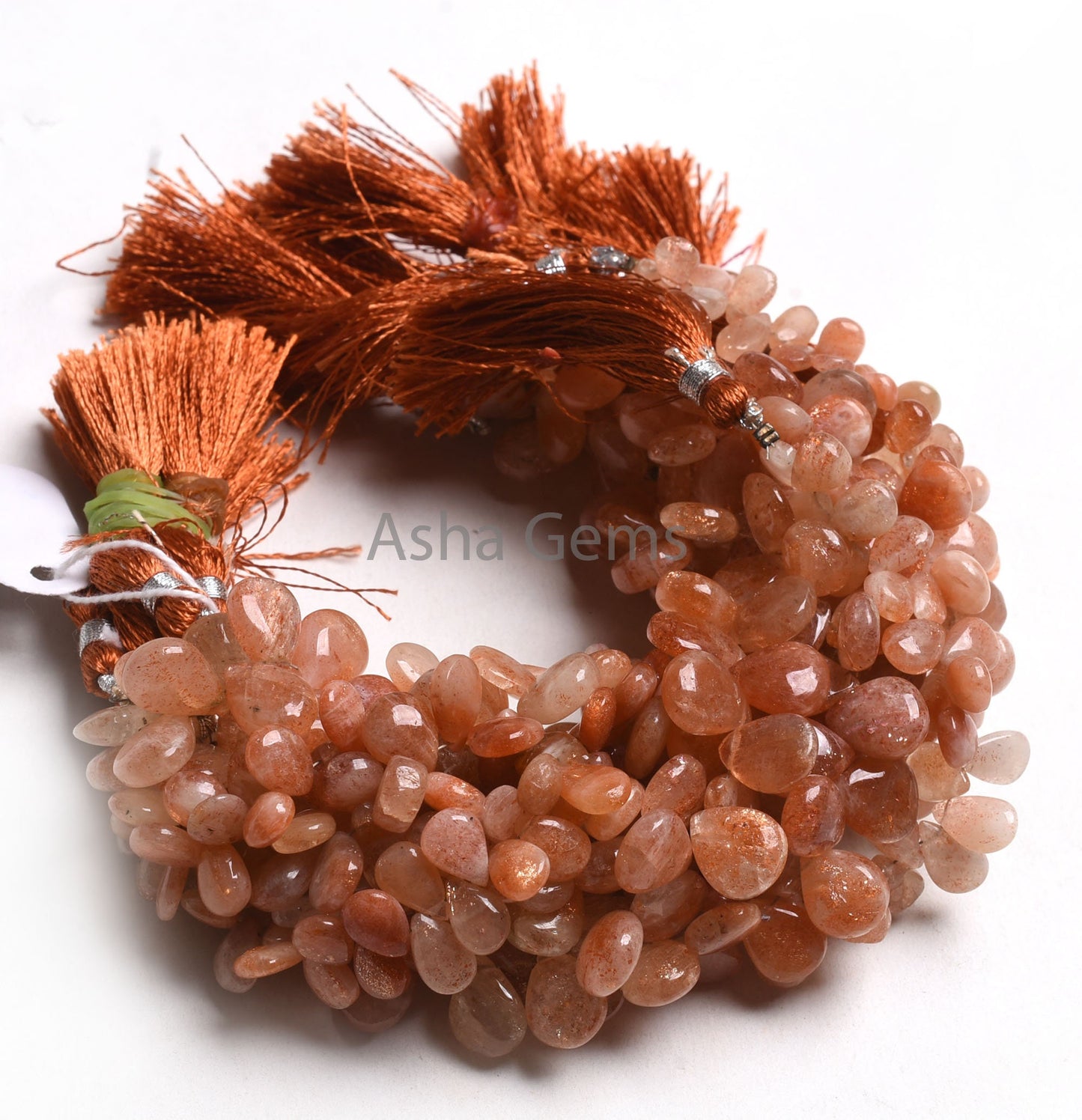Natural Shaded Red Sunstone Smooth Pear Shape Gemstone Beads,8" Strand Sunstone Beads, Sunstone Teardrop Handmade Side Drill Bead Craft SALE