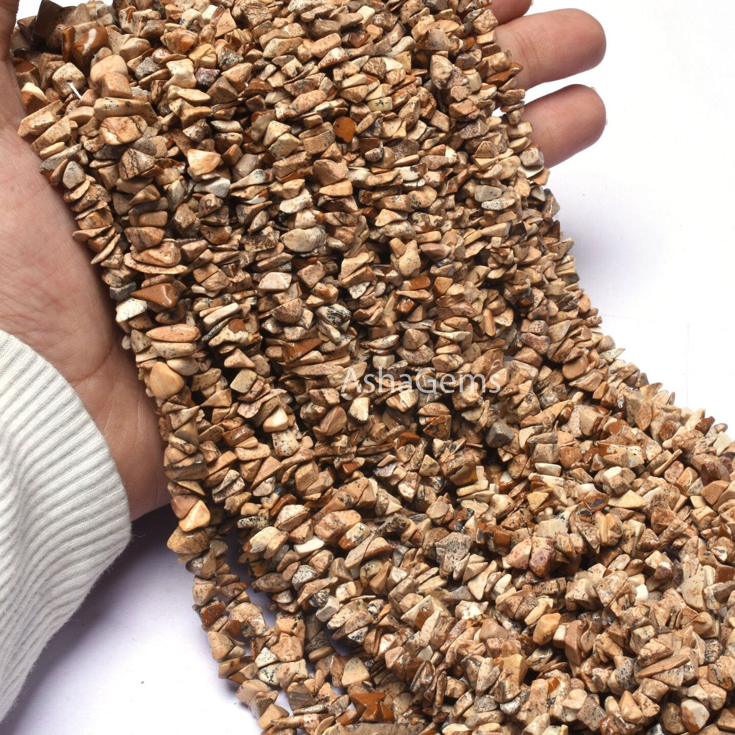 34 Inch Strand natural Picture Jasper Uncut chip Beads, Brown jasper Smooth Raw Rough Polish Gemstone Beads Picture Jasper Bead Jewelry SALE