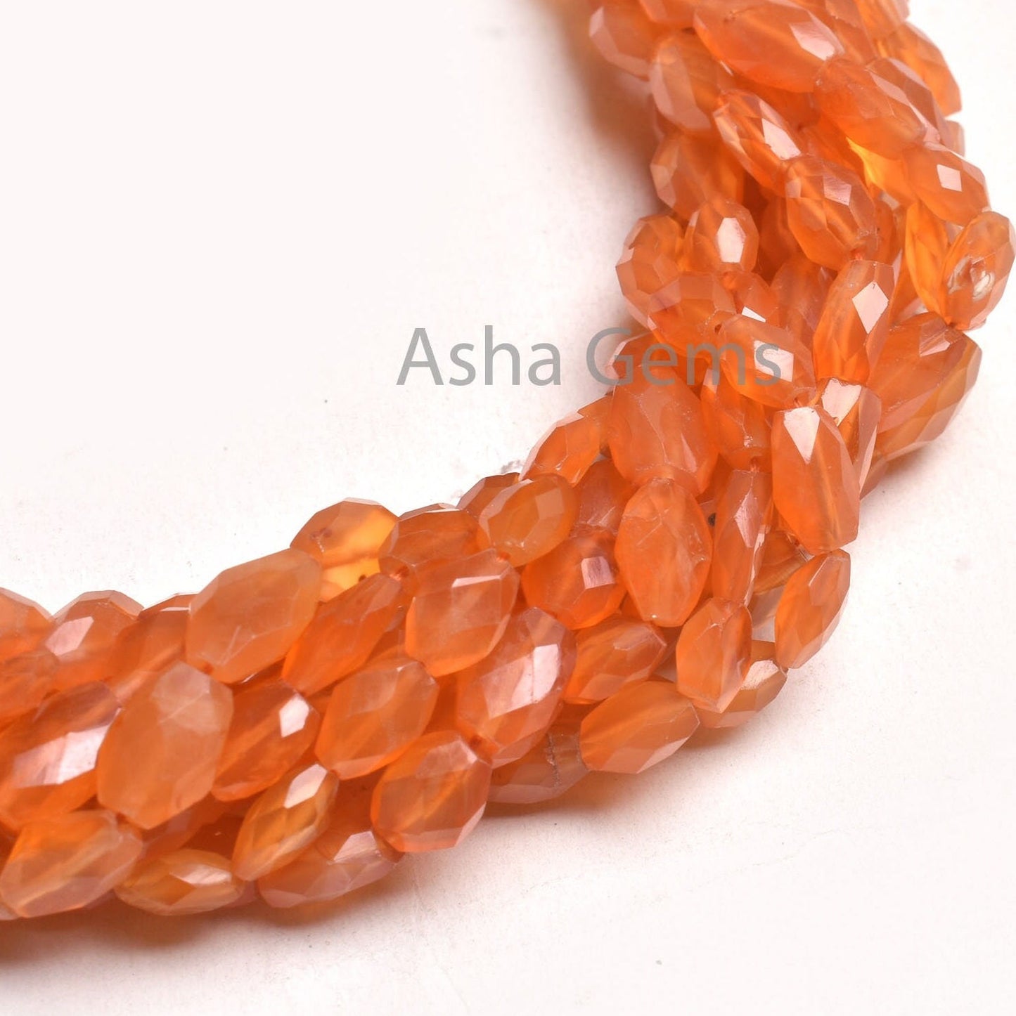 AAA Quality Carnelian Oval Shape Hand Cut Beads,14" Natural Orange Carnelian Faceted Oval Briolette Indian Cut Beads, Carnelian Bead Jewelry