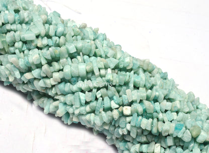 Natural Blue Amazonite Uncut Chip Beads,34 Inch Amazonite Smooth Raw rough Gemstone beads Strand, Amazonite Loose Beads For Jewelry (AG 10325)
