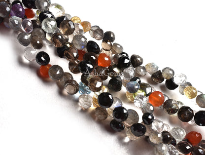Beautiful Multi Color Gemstone Faceted Onion Shape Beads Disco Onion Briolette Beads,8"Strand Natural Mix Color Stone Faceted Onion Beads