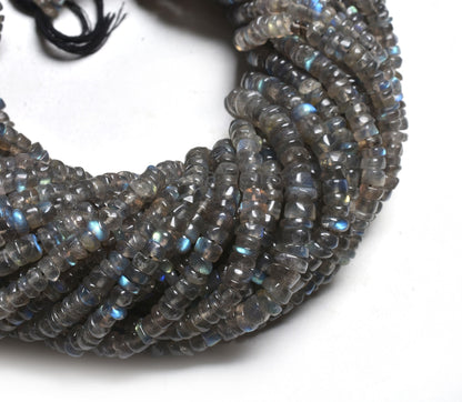 Beautiful Flashy Fire Labradorite Smooth Tyre Gemstone Beads,12" Natural Fire Black Rainbow Smooth Uneven Shape Tyre Handmade Beads Jewelry