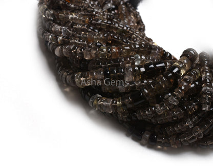 Fine Smoky Quartz Smooth Uneven Tyre Shape Gemstone Beads,12.5"Strand Natural Smoky Plain Handmade Loose Bead Smoky Bead Jewelry Making SALE