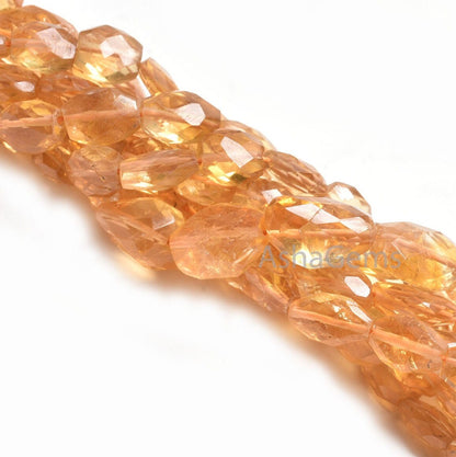 Beautiful Yellow Citrine Faceted Nugget Gemstone Beads, Fine Quality Natural Citrine Quartz Indian Hand Cut Tumble Beads Jewelry Crafts SALE