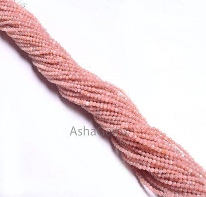 Beautiful Peach Moonstone Micro Cut Beads,2 mm Natural Pink Moonstone Tiny Faceted Rondelle Shape Gemstone Beads Necklace Jewelry craft Sale