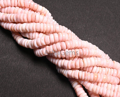 Beautiful Shaded Pink Opal Smooth heishi Tyre Uneven Shape Gemstone Beads, Fine Pink Opal Wheel Flat Tyre Plain handmade Bead Jewelry Making