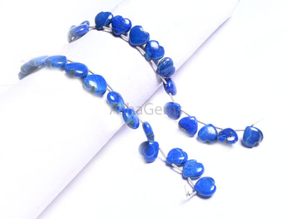 Fine Quality Blue lapis Lazuli Smooth Carving Heart Shape Gemstone Loose Beads, Natural Lapis handmade Carved Heart lapis Bead Jewelry Craft