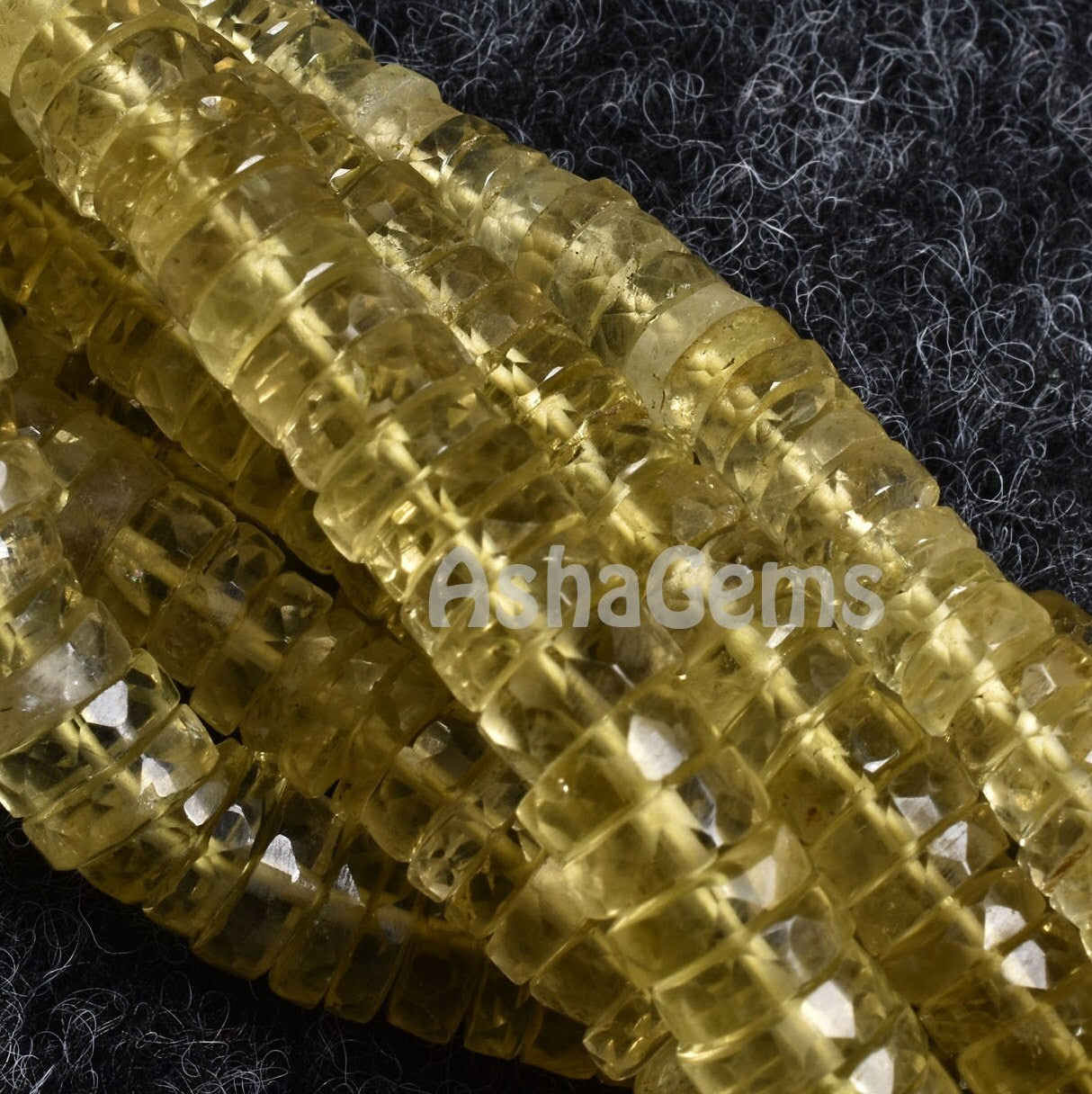Lemon Quartz Faceted Heishi Tyre Beads,16" Strand Natural Yellow Green Lemon Wheel Shape Beads Gemstone Flat Tyre Faceted Beads For Jewelry