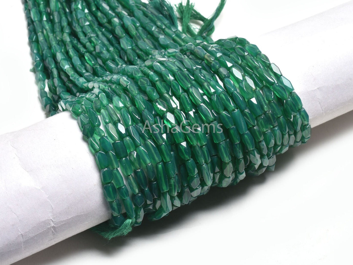 Natural Green Onyx Faceted Beads,12.5 Inch Beautiful Onyx Fancy Long Rectangle Uneven Gemstone Beads Green Onyx Briolette Jewelry Craft Sale