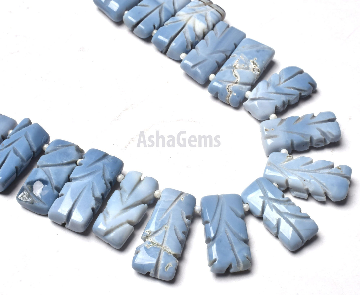 Beautiful Blue Oregon Opal Carved Rectangle Shape Beads,8"Strand Blue Opal Carve Beads, Opal Side Drill Carving Chiclet Bead Blue Opal Fancy