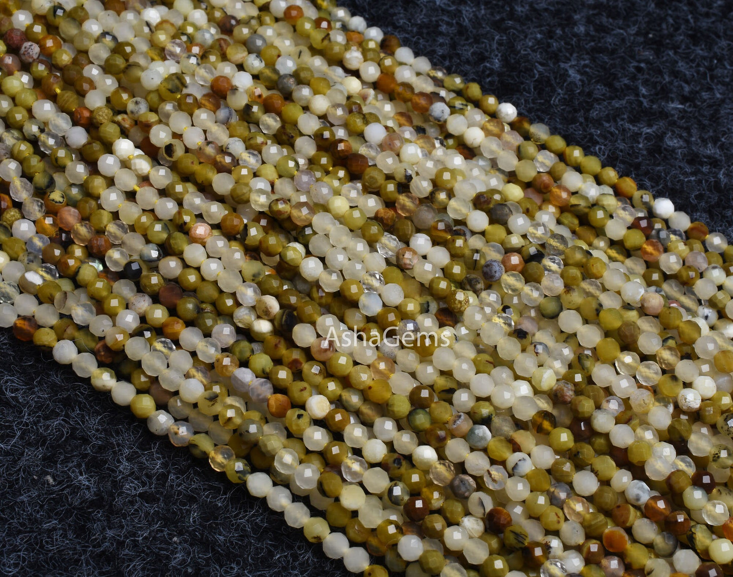 Beautiful Multi Yellow Green Opal Faceted Rondelle Gemstone Beads,3 mm Opal Micro Faceted Beads, Multi Opal Machine Cut Beads Jewelry Crafts