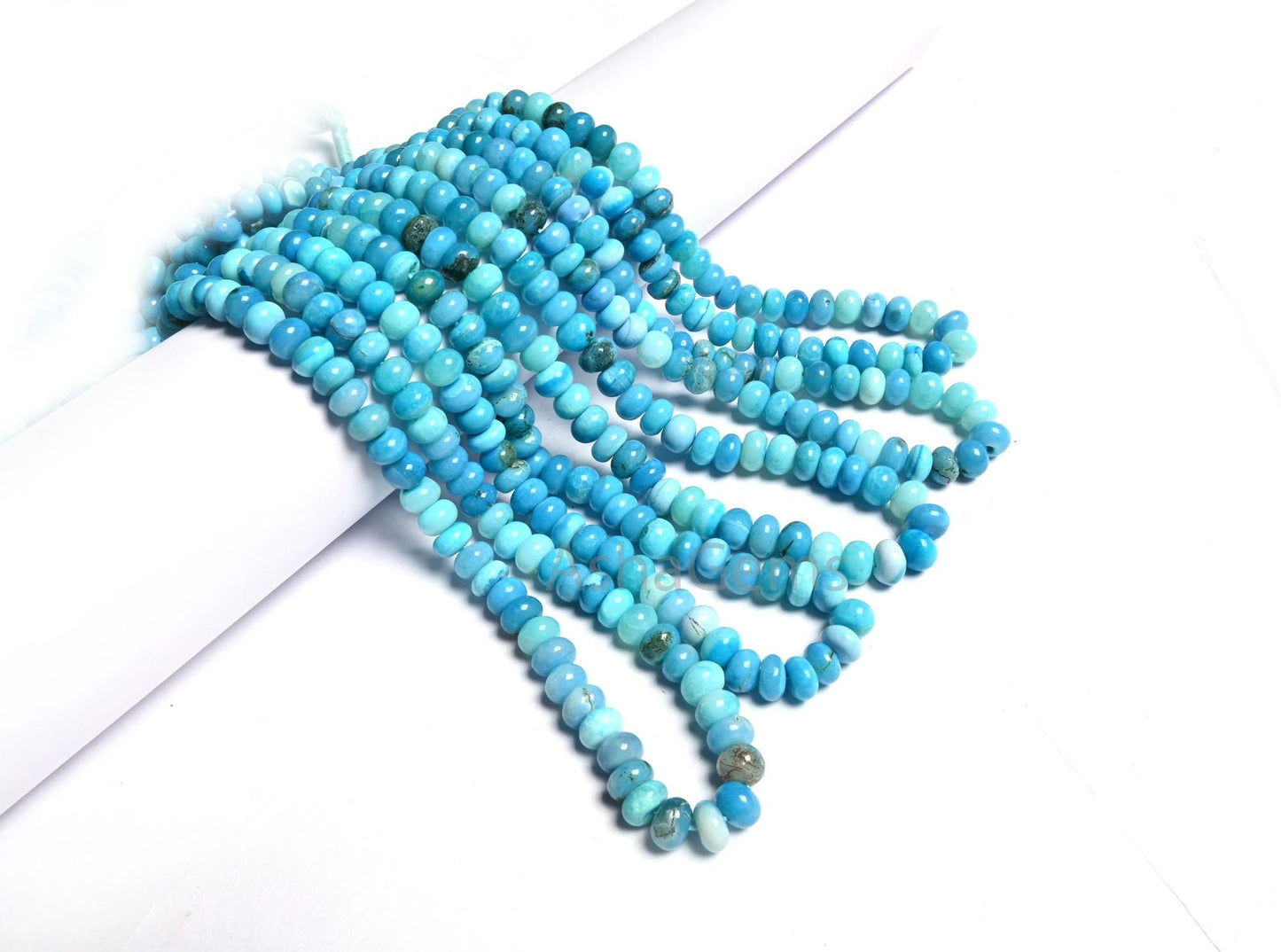 Fine Quality Blue Opal Smooth Rondelle Shape Gemstone Beads,8mm Shaded Blue Opal Plain Handmade Opal Bead Jewelry Making Necklace Craft SALE