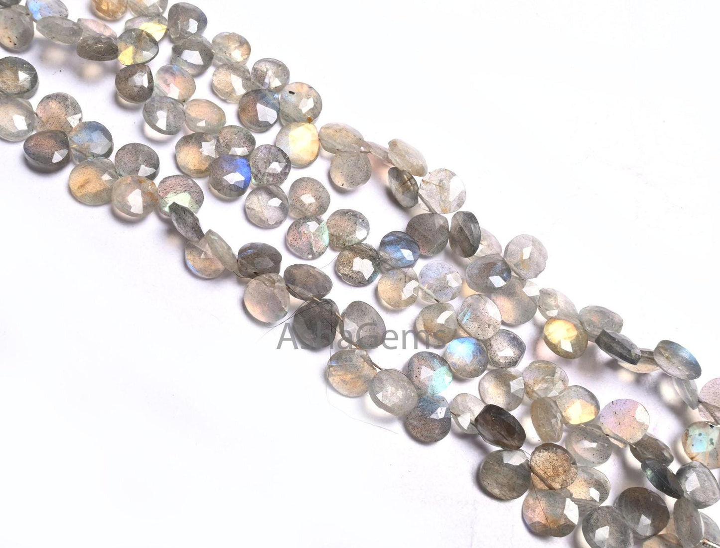 Natural Flash labradorite faceted Heart Shape Beads,Fine Multi Fire Grey labradorite Heart Side Drill Gemstone Labradorite Bead Jewelry SALE (AG 18612)