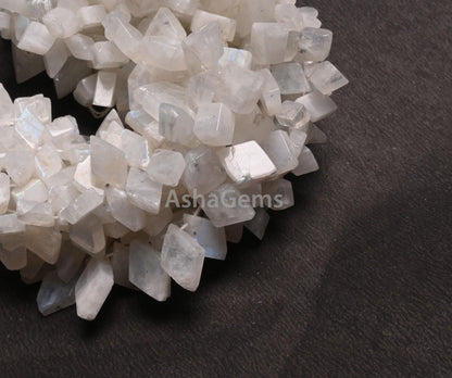Flashy Rainbow Moonstone Smooth Rhombus Shape Beads, White Rainbow Fancy Flat rhombus Side Drill Blue Fire rainbow Beads Jewelry Crafts SALE