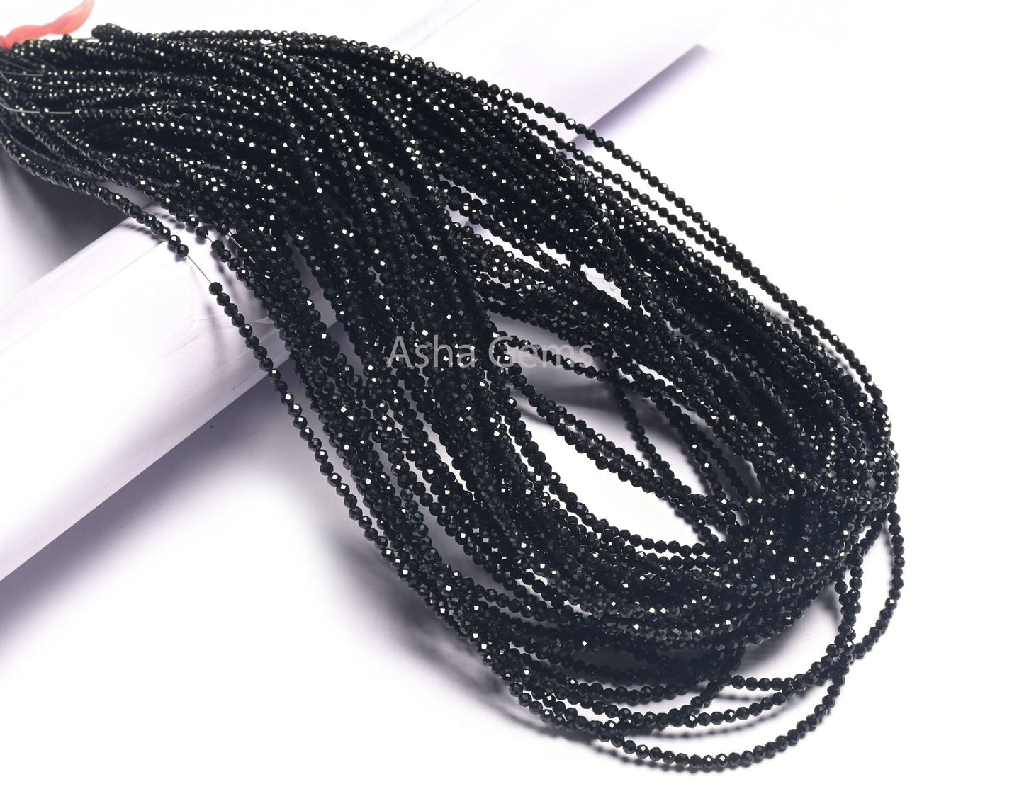 Top Quality Black Spinel Faceted Rondelle Beads, 2 mm AAA Spinel Micro Faceted Gemstone Beads,16"Strand Black Spinel Beads Jewelry Necklace