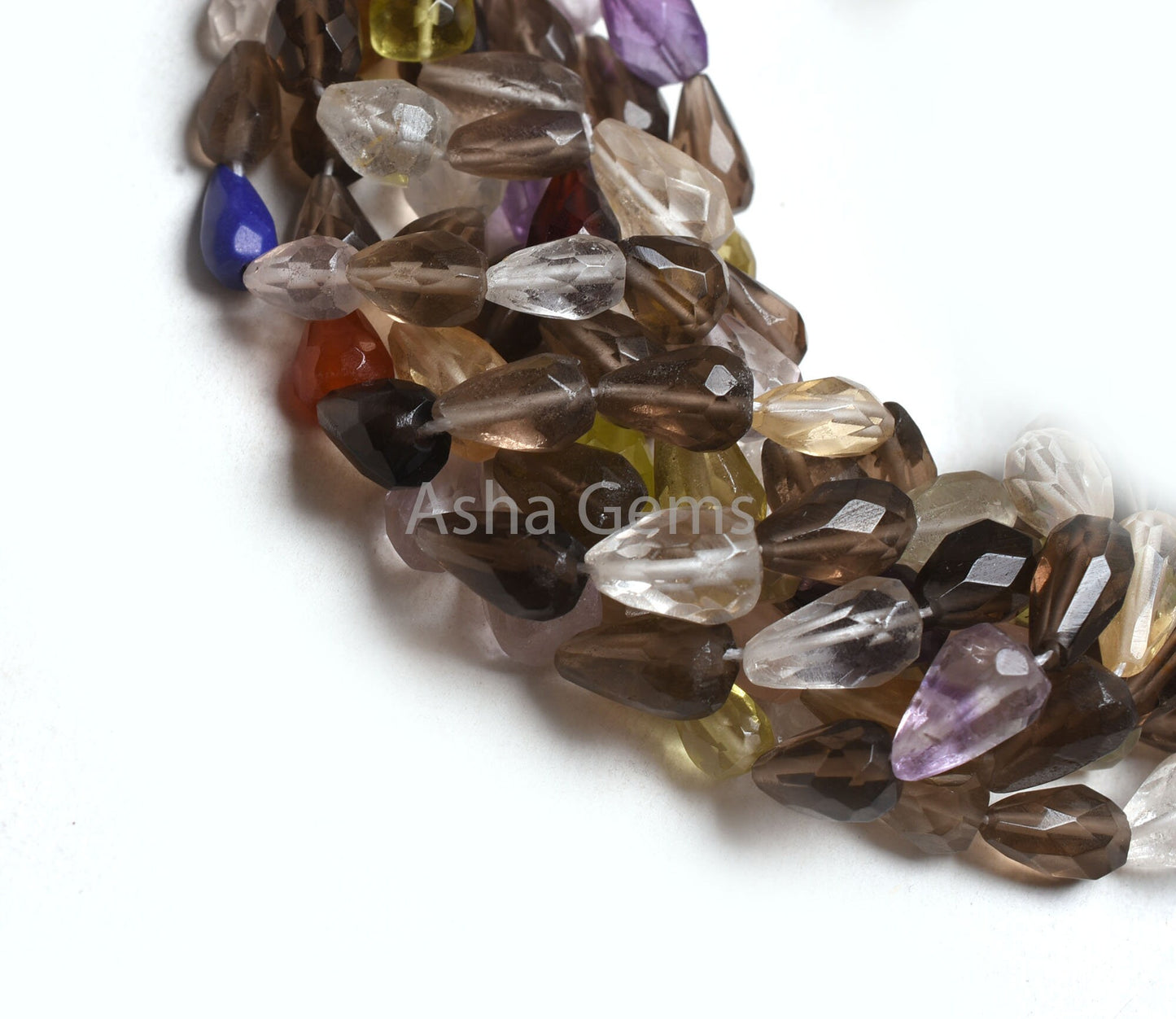 Natural Color Stone Faceted Drop Shape Beads, Fine Quality Multi Color Disco Beads, Mix Gemstone Teardrop Straight Drill Jewelry Crafts SALE