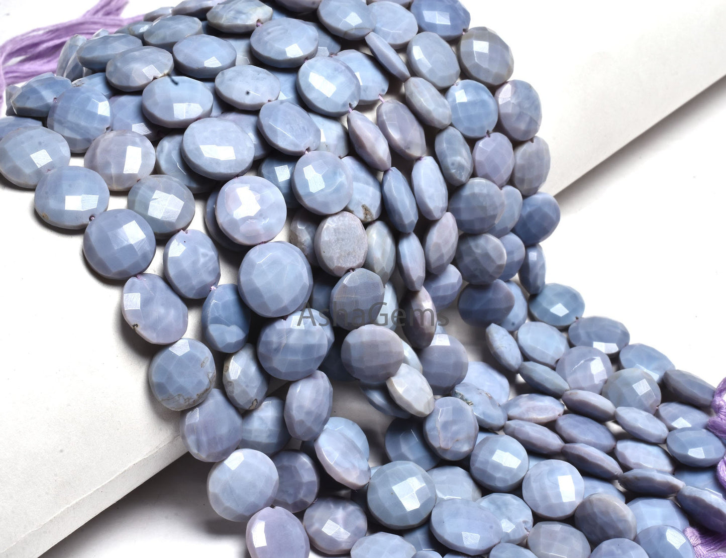 Beautiful lavender Blue opal Faceted Coin Shape Gemstone Beads,8"Strand Purple Blue Opal Briolette Coin Beads Opal Faceted Bead Jewelry SALE