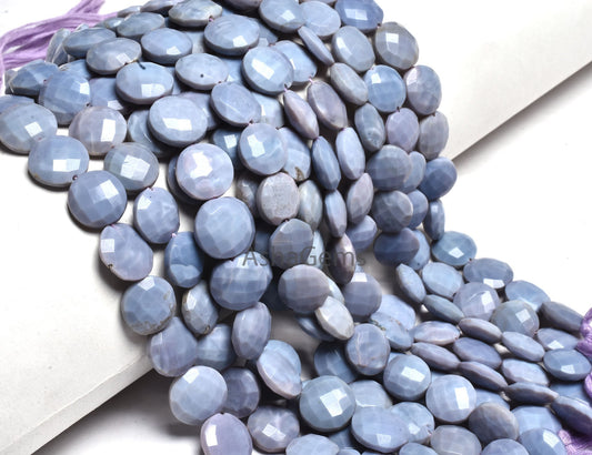 Beautiful lavender Blue opal Faceted Coin Shape Gemstone Beads,8"Strand Purple Blue Opal Briolette Coin Beads Opal Faceted Bead Jewelry SALE