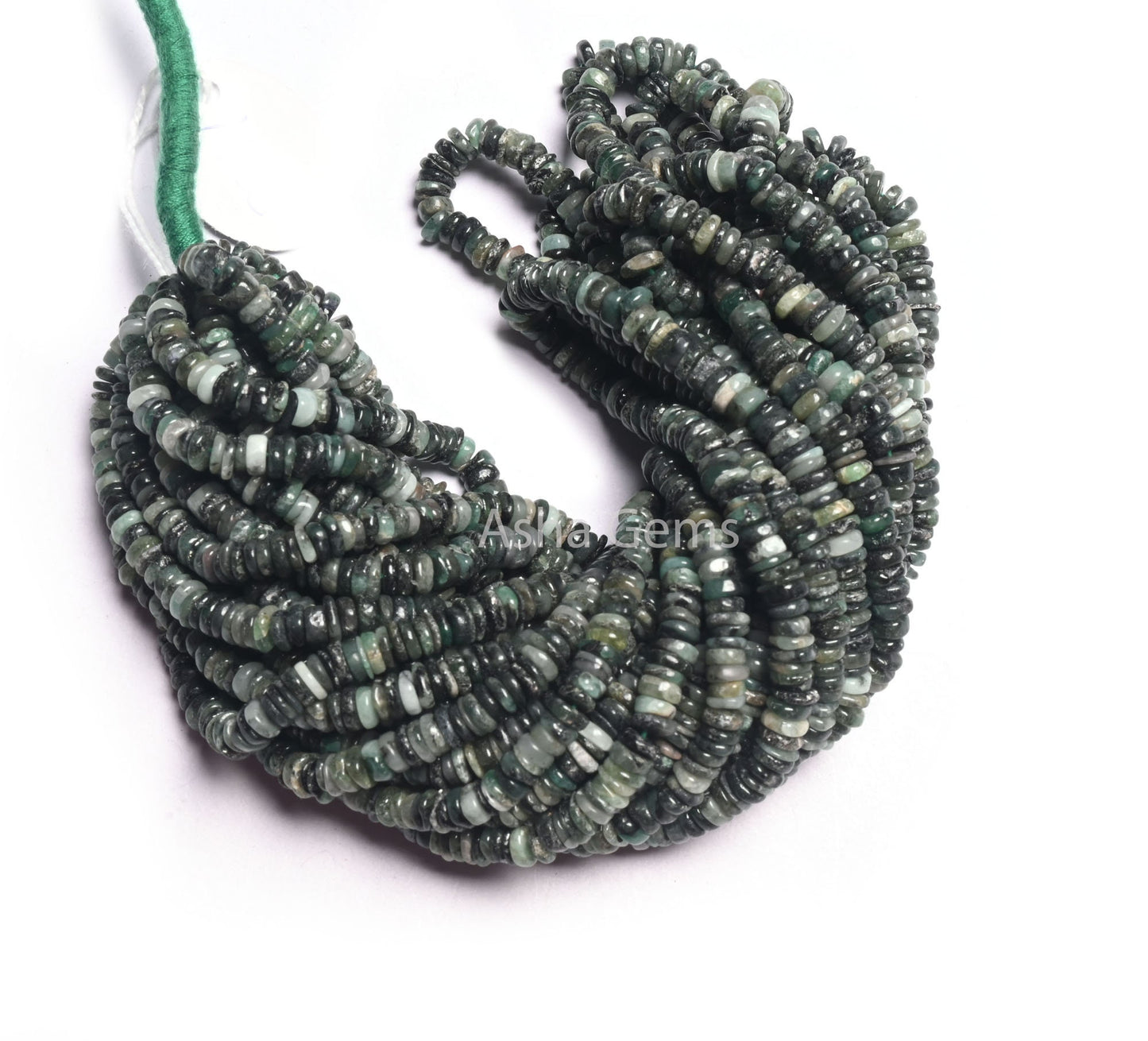 Beautiful Emerald Smooth Heishi Tyre Shape Beads, Natural Green Emerald Tyre Smooth Bead,8/16" Strand emerald Shaded Bead Jewelry Craft SALE