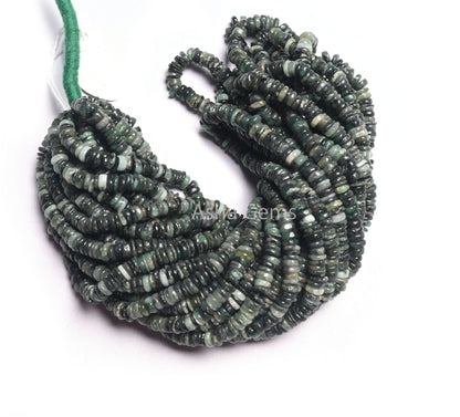 Beautiful Emerald Smooth Heishi Tyre Shape Beads, Natural Green Emerald Tyre Smooth Bead,8/16" Strand emerald Shaded Bead Jewelry Craft SALE
