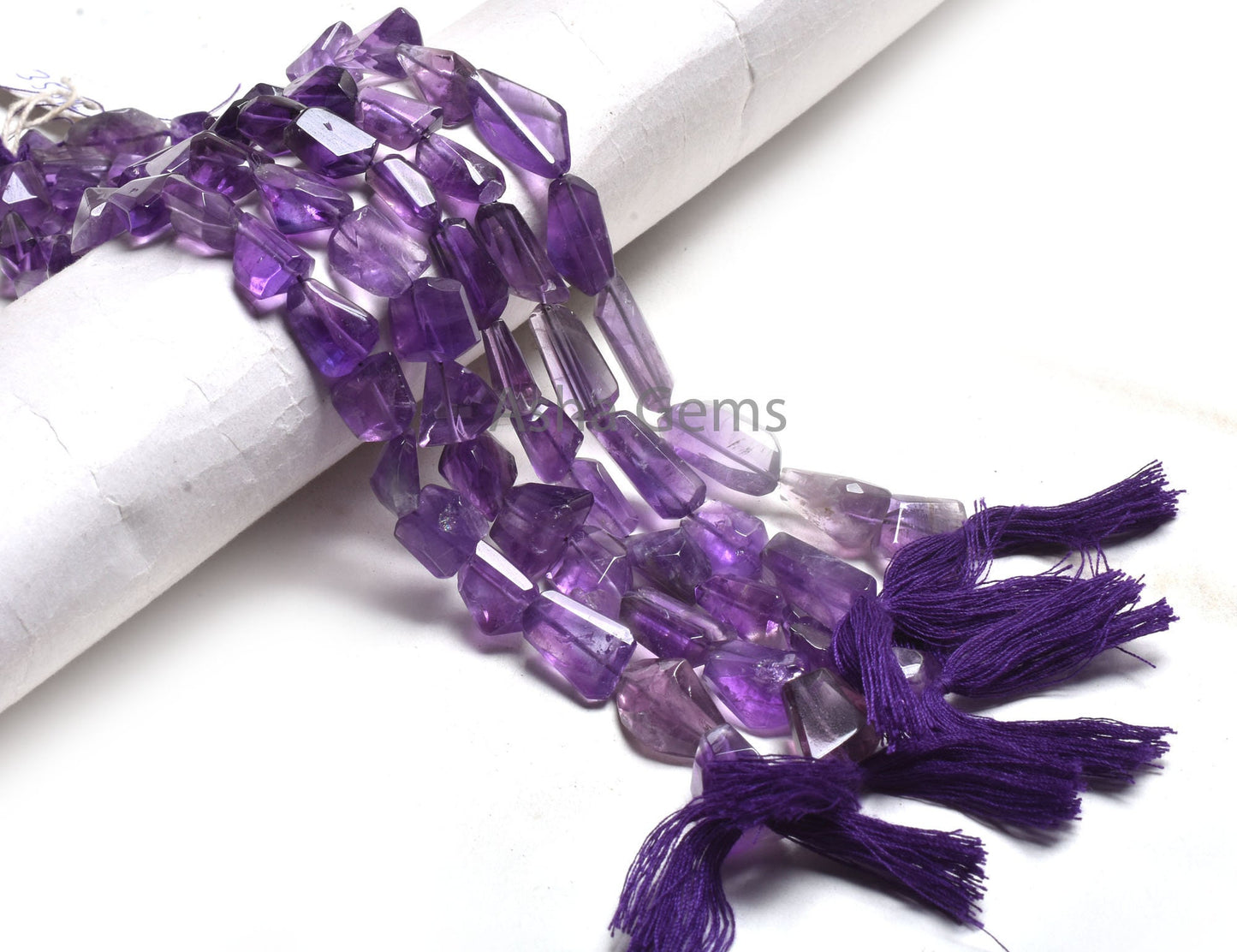 Natural African Amethyst Faceted Nugget Shape Beads,9" Strand Purple Amethyst Handmade Indian Cut Faceted Nugget Gemstone Bead Jewelry Craft (AG 22237)