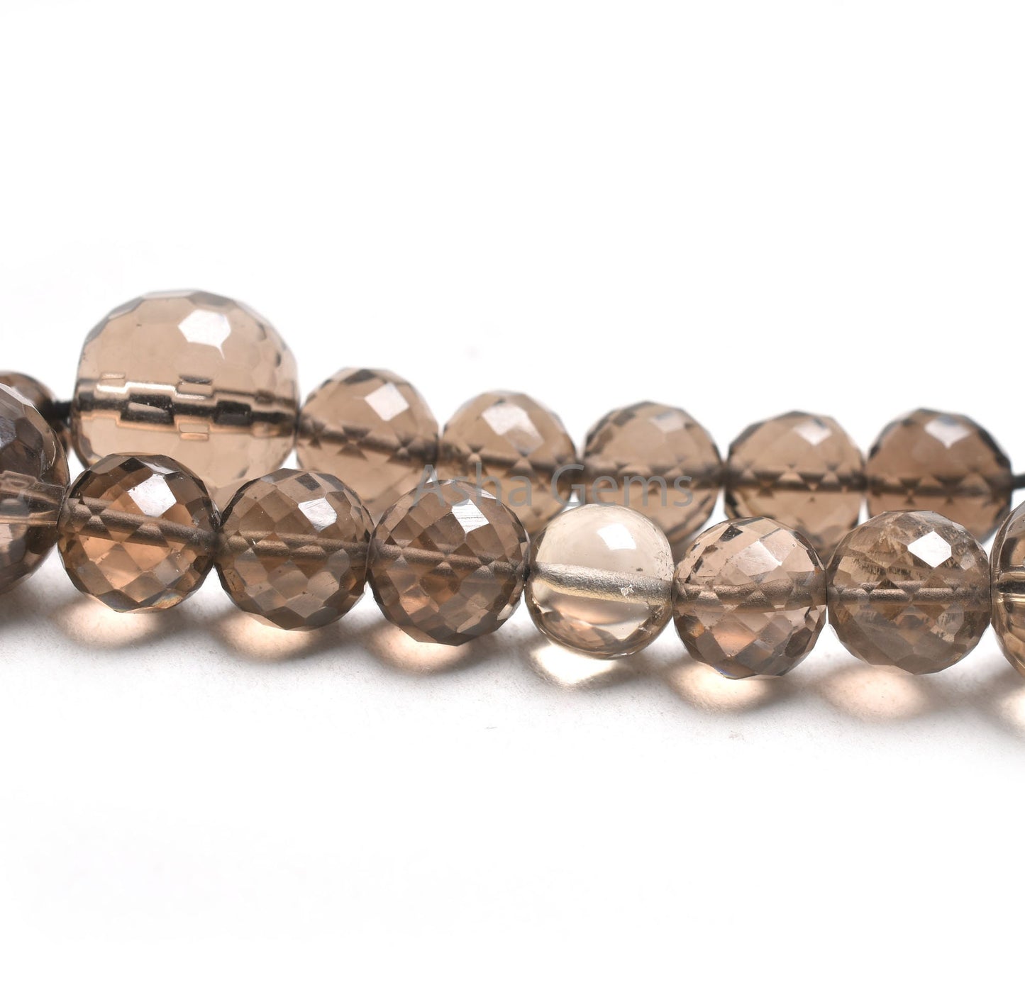 Beautiful Smoky Quartz Micro Faceted Round Gemstone Beads,14"Strand AAA Smoky Beads, Natural Smoky Machine Cut Round Shape Bead Jewelry SALE