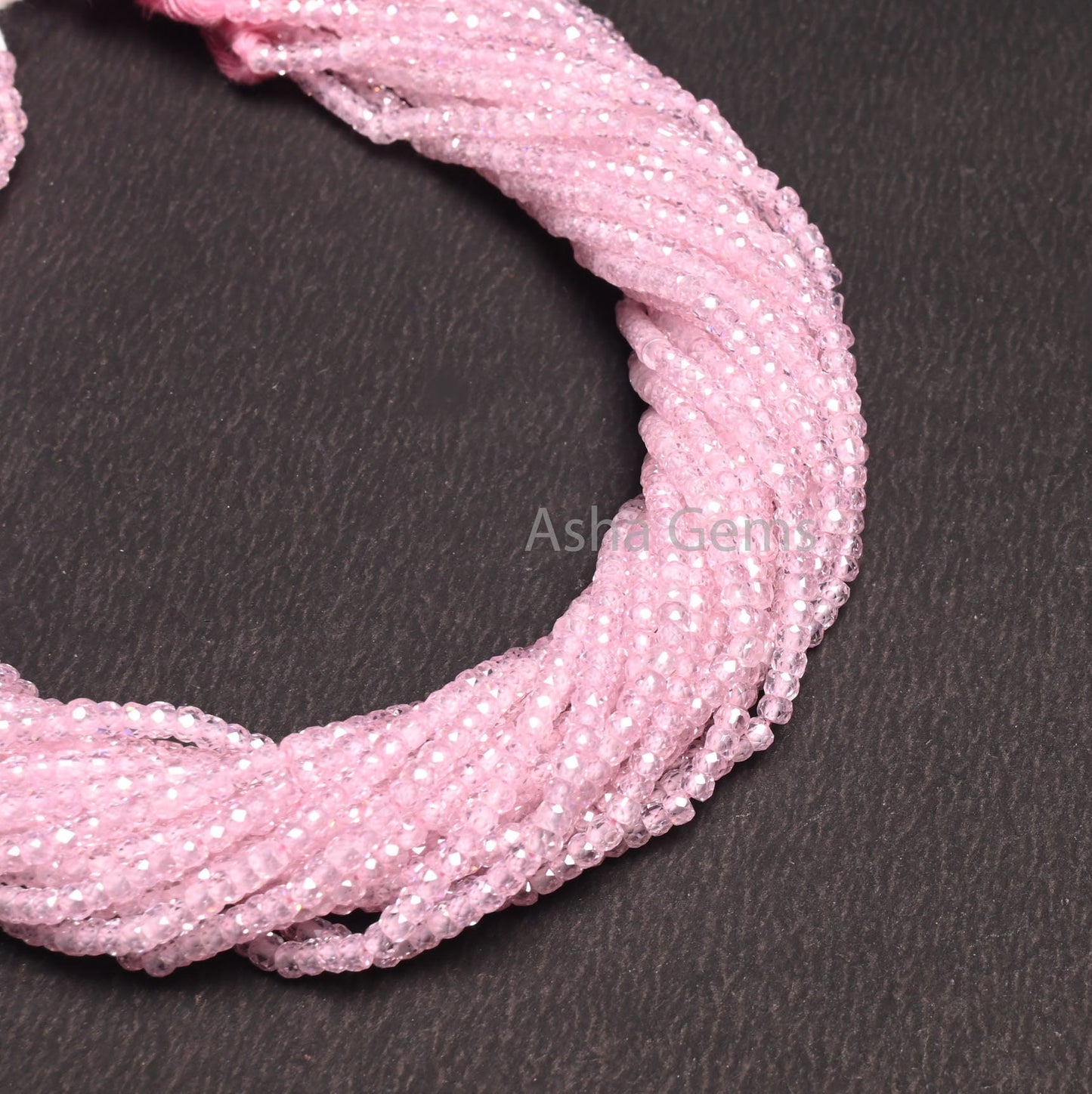 Beautiful Pink Color Zircon Faceted Rondelle Beads,3 mm Baby Pink Zircon Micro Cut Beads, AAA Rose Pink Zircon Machine Cut Bead Jewelry SALE