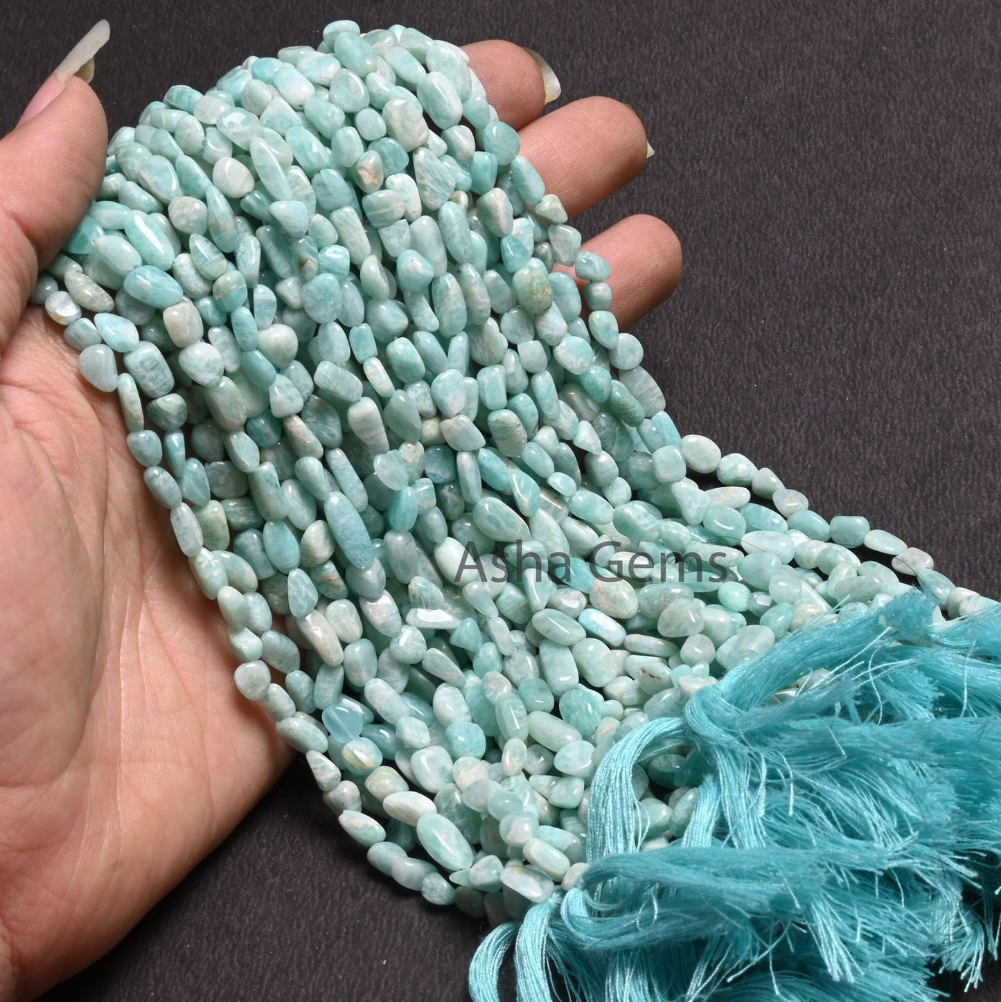 Natural Blue Amazonite Smooth Tiny Nugget Gemstone Loose Beads, Fine Amazonite Handmade Uneven Tumble Shape Straight Drill Bead Jewelry SALE