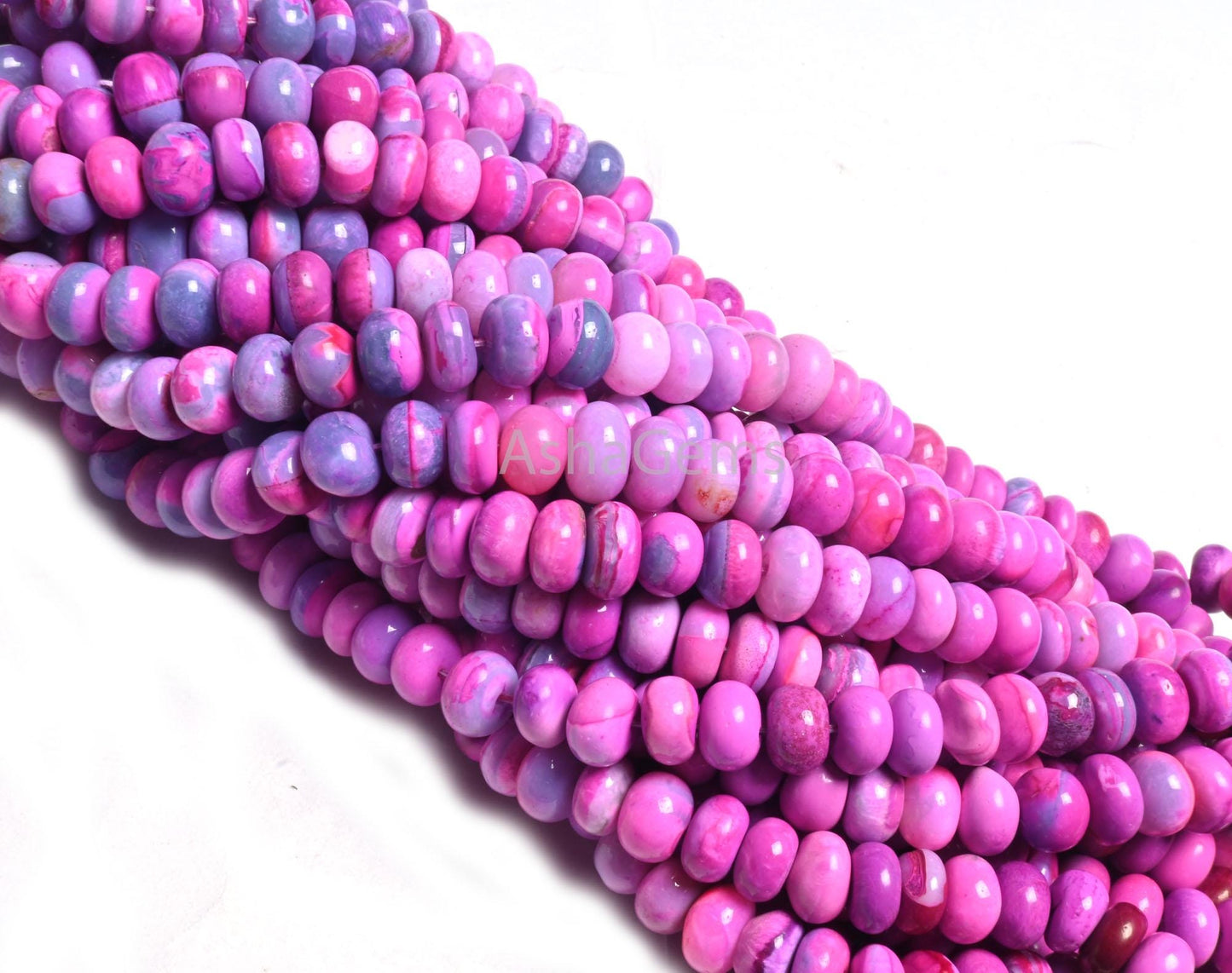 Beautiful Hot Pink Opal Smooth Rondelle Gemstone Beads, Shaded Pink Blue Opal Plain Handmade Bead AAA Opal Bead Jewelry Making Necklace SALE