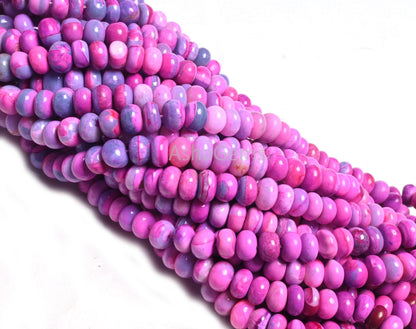 Beautiful Hot Pink Opal Smooth Rondelle Gemstone Beads, Shaded Pink Blue Opal Plain Handmade Bead AAA Opal Bead Jewelry Making Necklace SALE