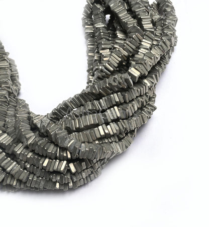 Beautiful Pyrite Smooth Heishi Square Shape Beads,5,5.5mm Natural Pyrite Gemstone Beads, Pyrite Plain Handmade Flat Square Bead Jewelry SALE
