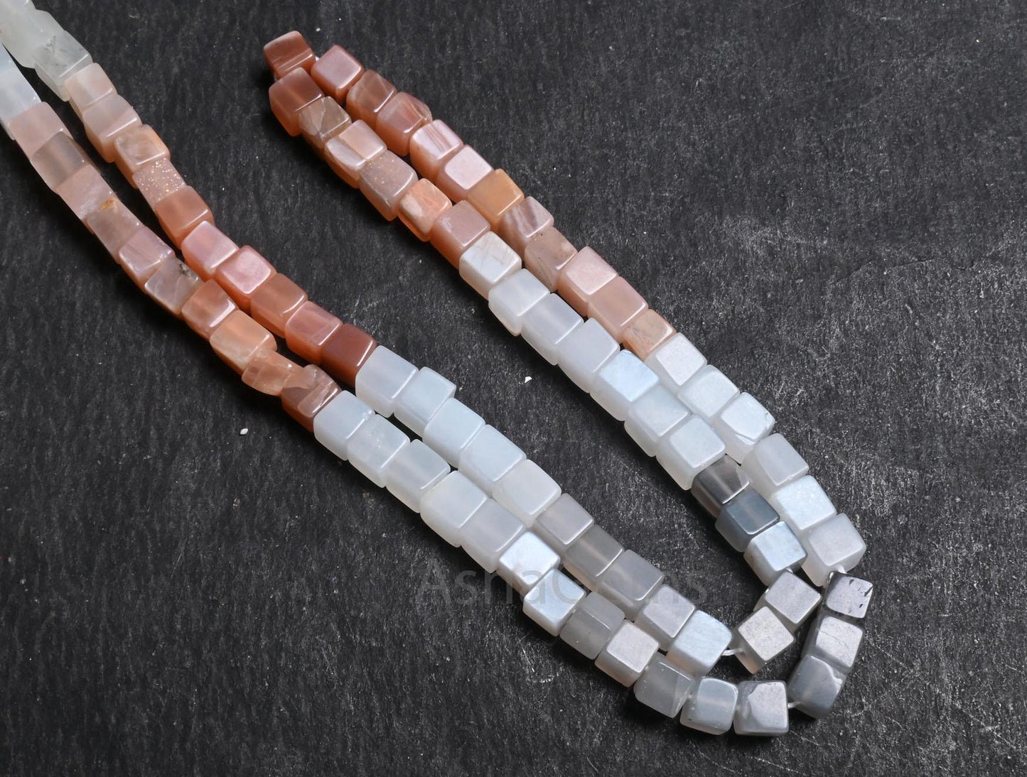 Beautiful Multi Moonstone Smooth Cube Box Beads,8/16" Fine Natural Multi Color Moonstone 3D Cube Gemstone Handmade Moonstone Beads jewelry