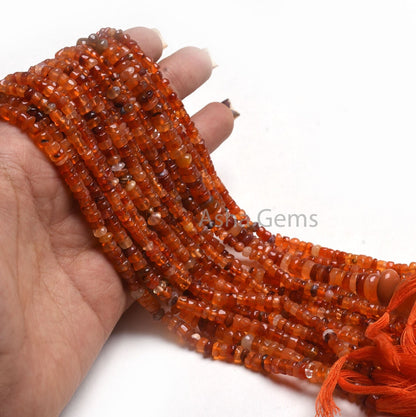Carnelian Smooth Handmade Tyre Shape Gemstone Beads,11" Strand Natural Orange Red Carnelian Plain Uneven Tyre Bead Carnelian Bead Craft SALE