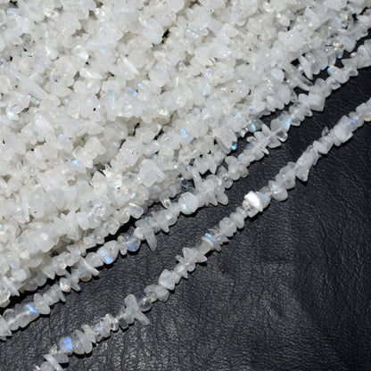 Fine Quality Rainbow Moonstone Uncut Chip Beads, Natural Blue Fire Rainbow Moonstone Bead, White Rainbow Smooth Raw Rough Chip Gemstone Bead