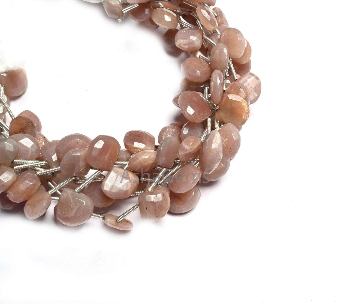 Beautiful Chocolate Moonstone Faceted Heart Shape Gemstone Loose Beads, Natural Moonstone Heart Briolette Brown Moonstone Bead Jewelry Craft (AG 18602 )
