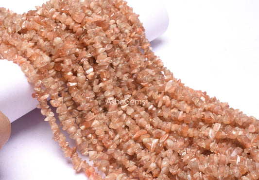 34 inch Strand Natural Sunstone Uncut Chips Beads, Fine Natural Orange red Sunstone Raw Rough Smooth gemstone Tiny Nugget Beads Jewelry SALE