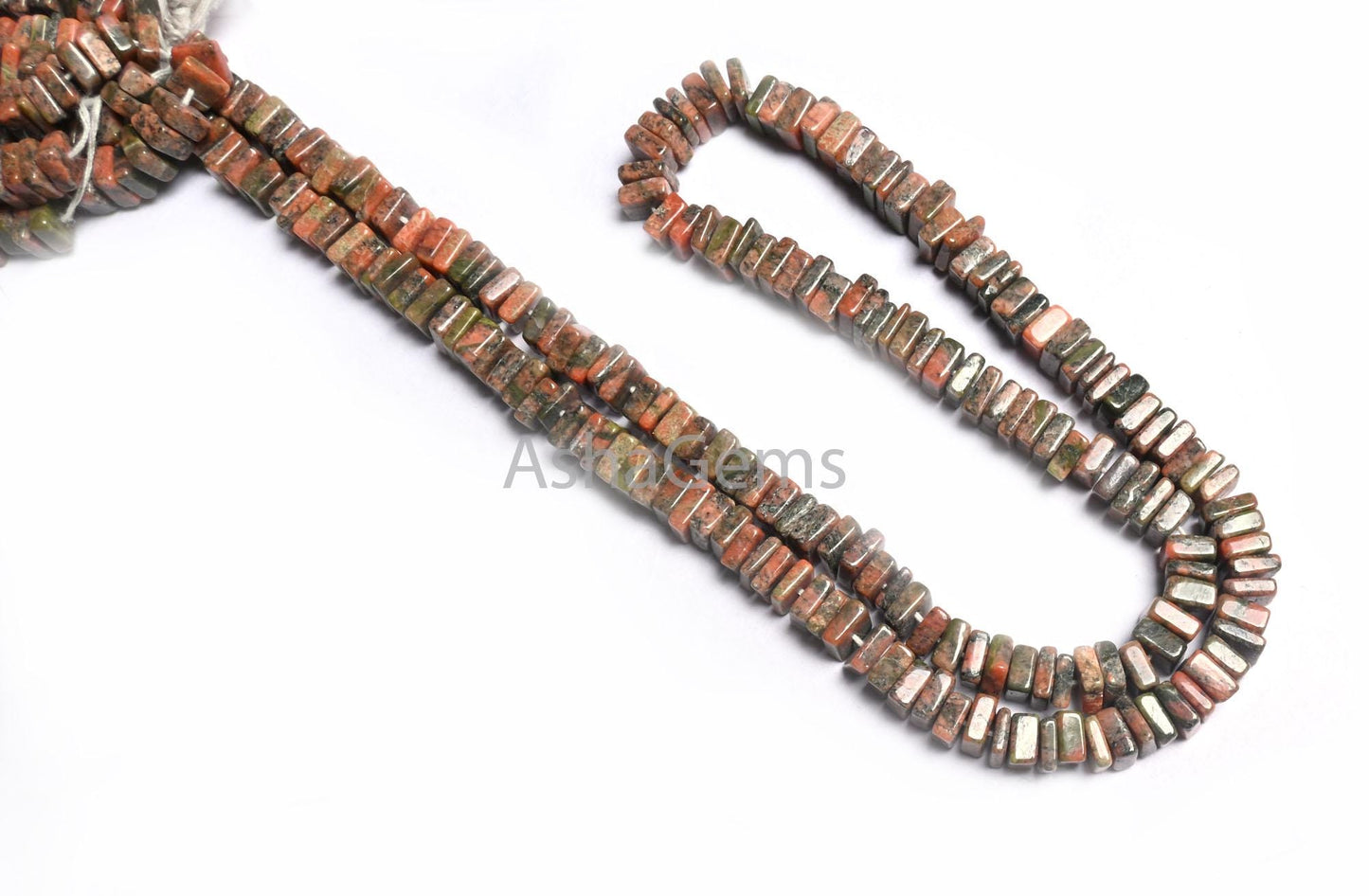 Beautiful Unakite Heishi Square Shape Gemstone Beads,55-6 mm, Natural Unakite Smooth Handmade Flat Square Unakite Beads Jewelry Making Craft